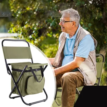 Складной походный стул, ультралегкий дорожный портативный, три в одной сумке для хранения, Изоляционные Стулья, Принадлежности для кемпинга, пляжный стул