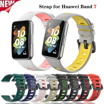 Сменный ремешок для Huawei Band 7, спортивный дышащий силиконовый браслет, смарт-часы, браслет для Huawei Band 7 Pulsera, 1 шт.
