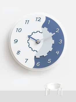 Современный минималистичный художественный креатив, часы в скандинавском стиле, настенные часы, украшение для гостиной, настенный светильник