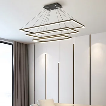 Современный потолочный подвесной светильник, Подвесная проволочная лампа, простая Для гостиной, ресторана, обеденного стола, фойе, домашнего светильника, внутреннего освещения