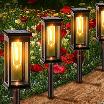 Солнечный светильник для дорожки, Уличный водонепроницаемый светильник для дорожки, садовый светильник с питанием для дорожки, Декоративный ландшафтный газон на заднем дворе