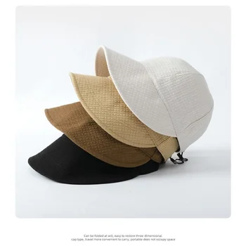 Солнцезащитная шляпа Рыбака с широкими полями, Портативные складные Пляжные шляпы для женщин, Летние быстросохнущие козырьки, Регулируемая кепка с завязками gorras