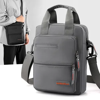 Сумка для iPad на плечо для пригородных поездок, сумка через плечо для отдыха с несколькими отделениями, мужская портативная сумка на плечо для деловых людей большой емкости на открытом воздухе