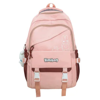 Сумки для средней школы для девочек, студенческий рюкзак для подростков, Женский нейлоновый рюкзак для кампуса, Милый мультяшный корейский рюкзак