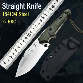 Тактический охотничий прямой нож EDC 154 из стали для выживания в дикой природе, нож с фиксированным лезвием, Острый военный нож K, нож для альпинизма
