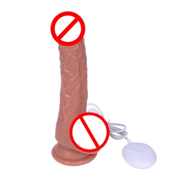 Телескопический вибрирующий пенис, толкающий Реалистичный Фаллоимитатор, Женская Мастурбация с присоской, Пульт дистанционного управления, Секс-игрушки для женщин