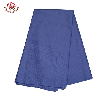 Темно-Синяя Полиэфирная Жаккардовая Ткань Bazin Riche, Однотонный Материал для Пошива Мужской Одежды, 5 Ярдов/лот, Ткань CS3270