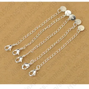 Удлинительные цепочки из Стерлингового Серебра 925 Пробы с биркой, Застежки-Лобстеры Для ожерелья, браслета, ювелирных изделий 