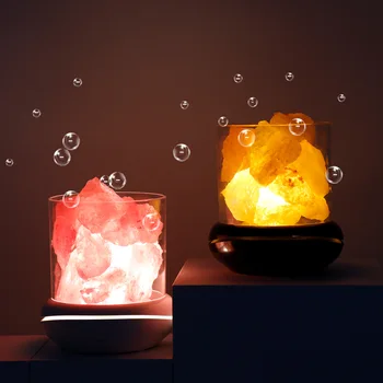 Ультразвуковой Увлажнитель воздуха с кристаллами Гималайской соли со светодиодной подсветкой, Электрический диффузор эфирного масла, ароматерапевтический диффузор