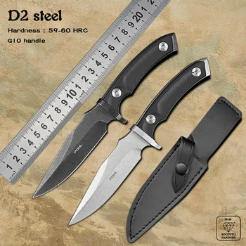 Универсальный Нож для самообороны из стали D2 с фиксированным лезвием, Тактические охотничьи ножи для выживания на открытом воздухе G10