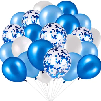 Упаковка из синего латексного воздушного шара 90шт, синяя композиция для украшения свадьбы, дня рождения, комбинация воздушных шаров с блестками