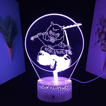 Фигурка Хашибиры Иносуке, Истребительница демонов, 3D светильник Ainme, подарок на День Рождения, украшение спальни, ночник, комната Манги, светодиодная настольная лампа