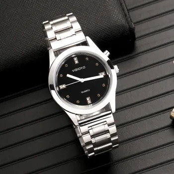 Французские говорящие часы с будильником, говорящими датой и временем, черный циферблат TFSW-20F