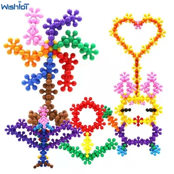 Цветные пластиковые строительные блоки в виде цветка сливы, 3D Вращающиеся кирпичи в виде снежинки, игрушки-головоломки 