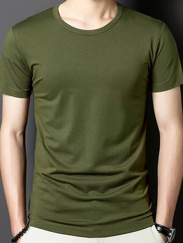 №2 A1515, Новая футболка, мужская Летняя льняная хлопковая футболка с коротким рукавом для мужчин
